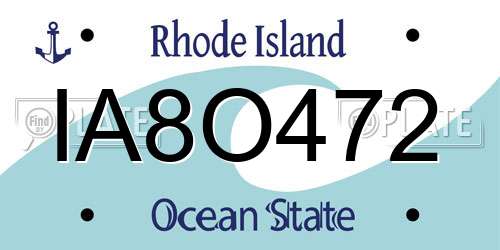 IA8O472 Rhode Island License Plate