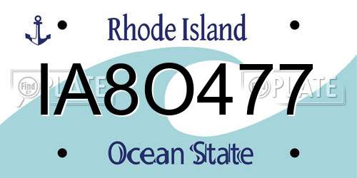 IA8O477 Rhode Island License Plate