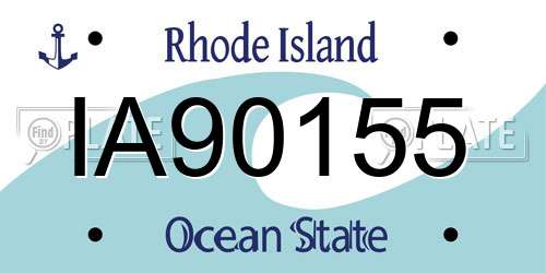 IA90155 Rhode Island License Plate