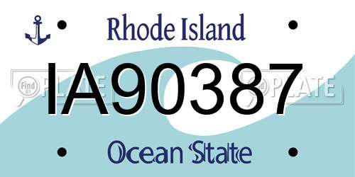 IA90387 Rhode Island License Plate