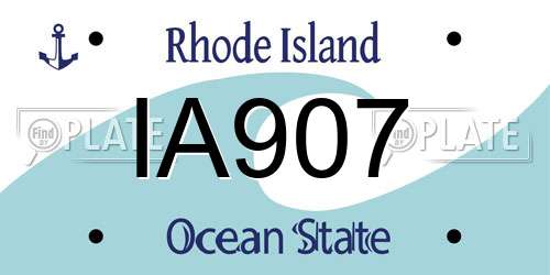 IA907 Rhode Island License Plate