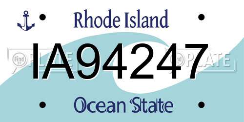IA94247 Rhode Island License Plate