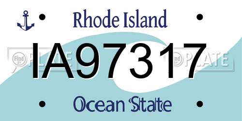 IA97317 Rhode Island License Plate