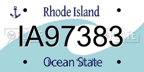 IA97383 Rhode Island License Plate
