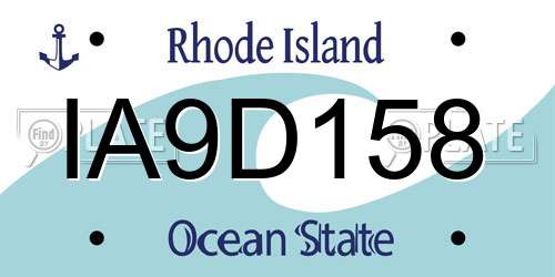 IA9D158 Rhode Island License Plate