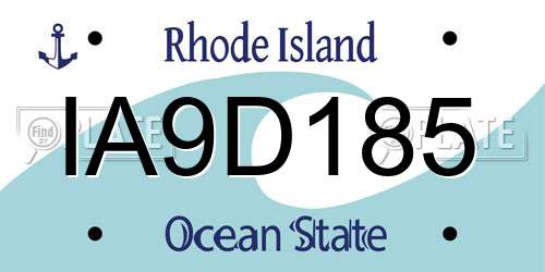 IA9D185 Rhode Island License Plate