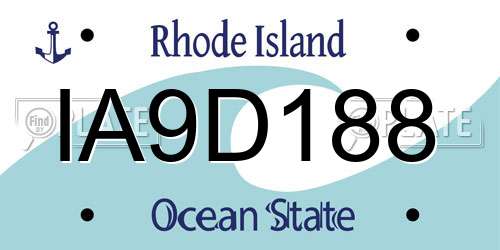 IA9D188 Rhode Island License Plate