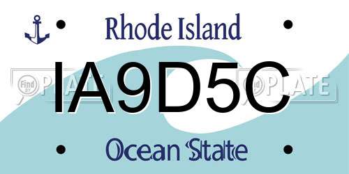 IA9D5C Rhode Island License Plate