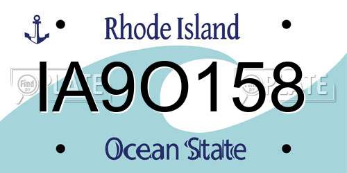 IA9O158 Rhode Island License Plate