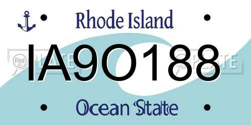 IA9O188 Rhode Island License Plate
