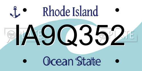 IA9Q352 Rhode Island License Plate