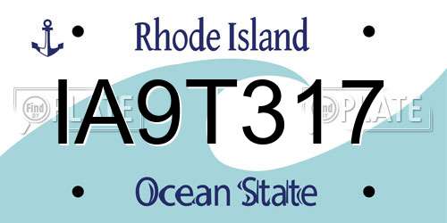 IA9T317 Rhode Island License Plate