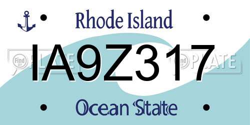 IA9Z317 Rhode Island License Plate