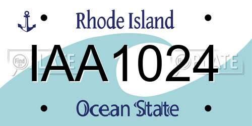 IAA1024 Rhode Island License Plate