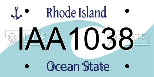 IAA1038 Rhode Island License Plate