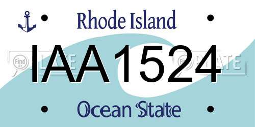 IAA1524 Rhode Island License Plate
