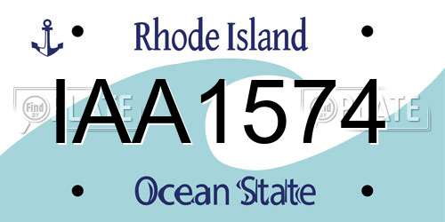 IAA1574 Rhode Island License Plate