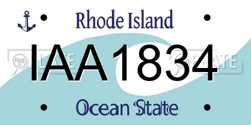 IAA1834 Rhode Island License Plate
