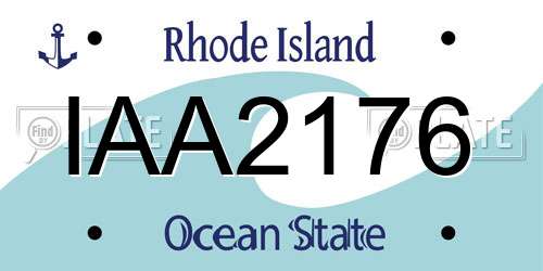 IAA2176 Rhode Island License Plate