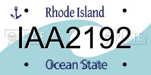 IAA2192 Rhode Island License Plate