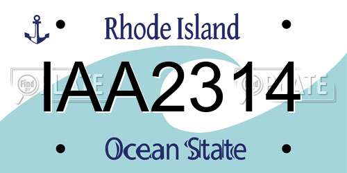 IAA2314 Rhode Island License Plate