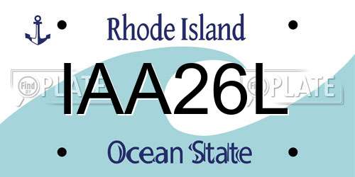 IAA26L Rhode Island License Plate