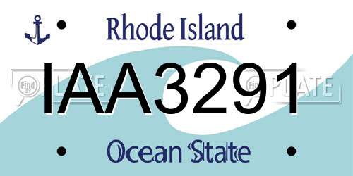 IAA3291 Rhode Island License Plate