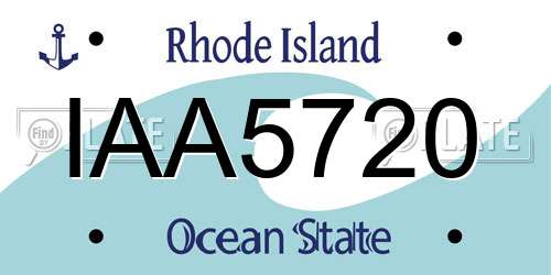 IAA5720 Rhode Island License Plate