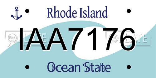 IAA7176 Rhode Island License Plate