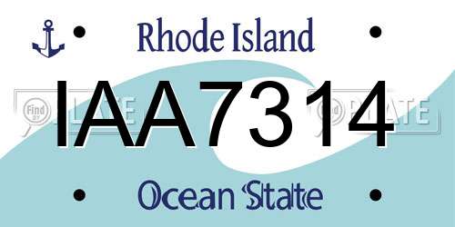 IAA7314 Rhode Island License Plate