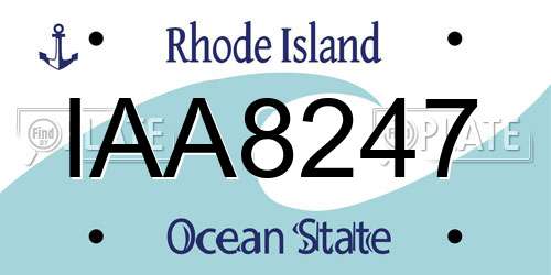 IAA8247 Rhode Island License Plate
