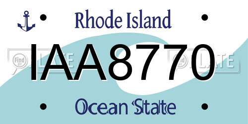 IAA8770 Rhode Island License Plate