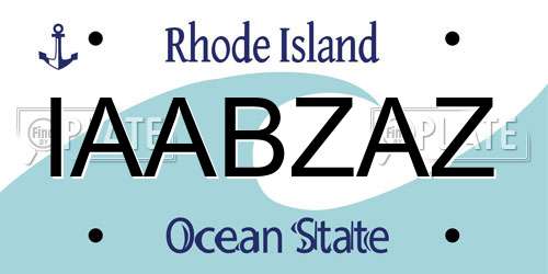 IAABZAZ Rhode Island License Plate