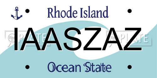 IAASZAZ Rhode Island License Plate