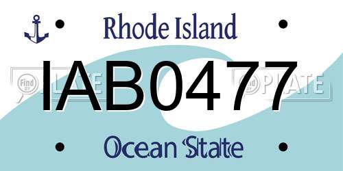 IAB0477 Rhode Island License Plate