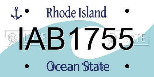 IAB1755 Rhode Island License Plate