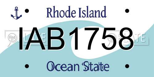 IAB1758 Rhode Island License Plate