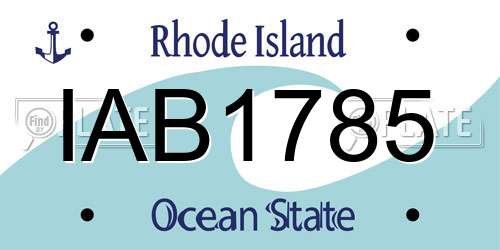 IAB1785 Rhode Island License Plate
