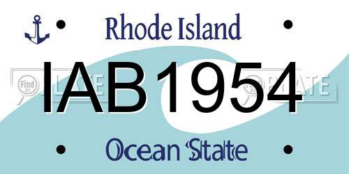 IAB1954 Rhode Island License Plate