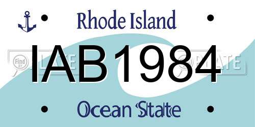 IAB1984 Rhode Island License Plate