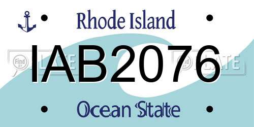 IAB2076 Rhode Island License Plate