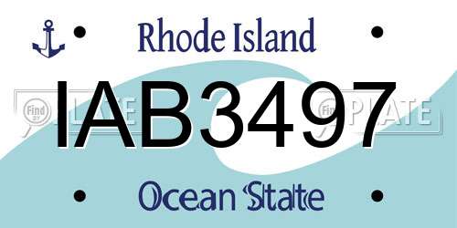 IAB3497 Rhode Island License Plate