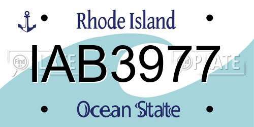IAB3977 Rhode Island License Plate