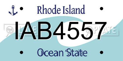 IAB4557 Rhode Island License Plate