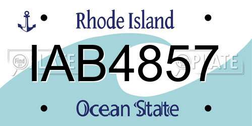 IAB4857 Rhode Island License Plate