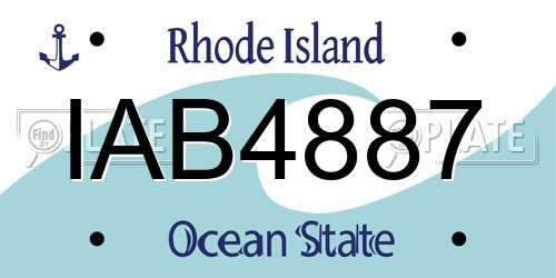 IAB4887 Rhode Island License Plate
