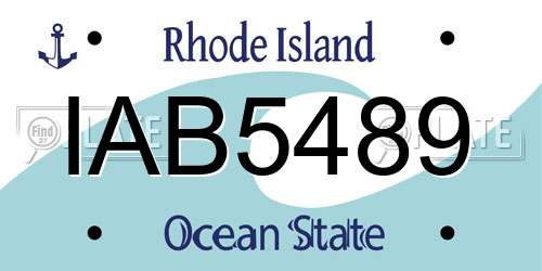 IAB5489 Rhode Island License Plate