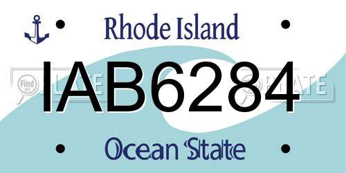 IAB6284 Rhode Island License Plate