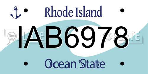 IAB6978 Rhode Island License Plate