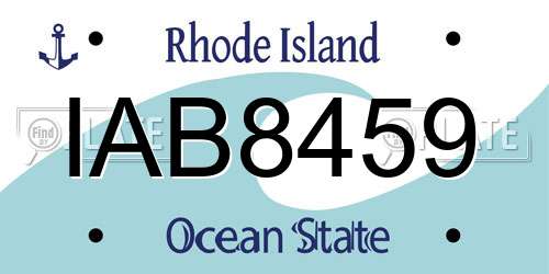 IAB8459 Rhode Island License Plate